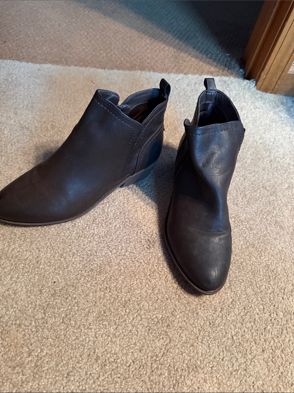 G by Guess Dark Brown Low Heel Chelsea Ankle Booties